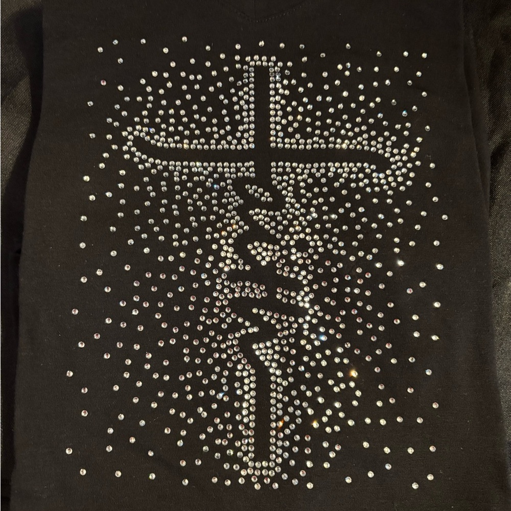 Black Rhinestone Faith T-Shirt